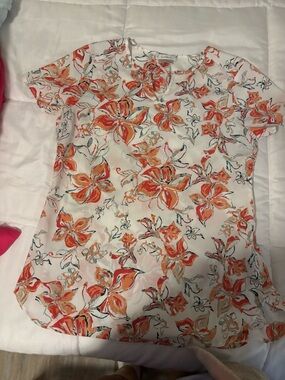 Van Heusen Orange Floral Short-Sleeve Blouse